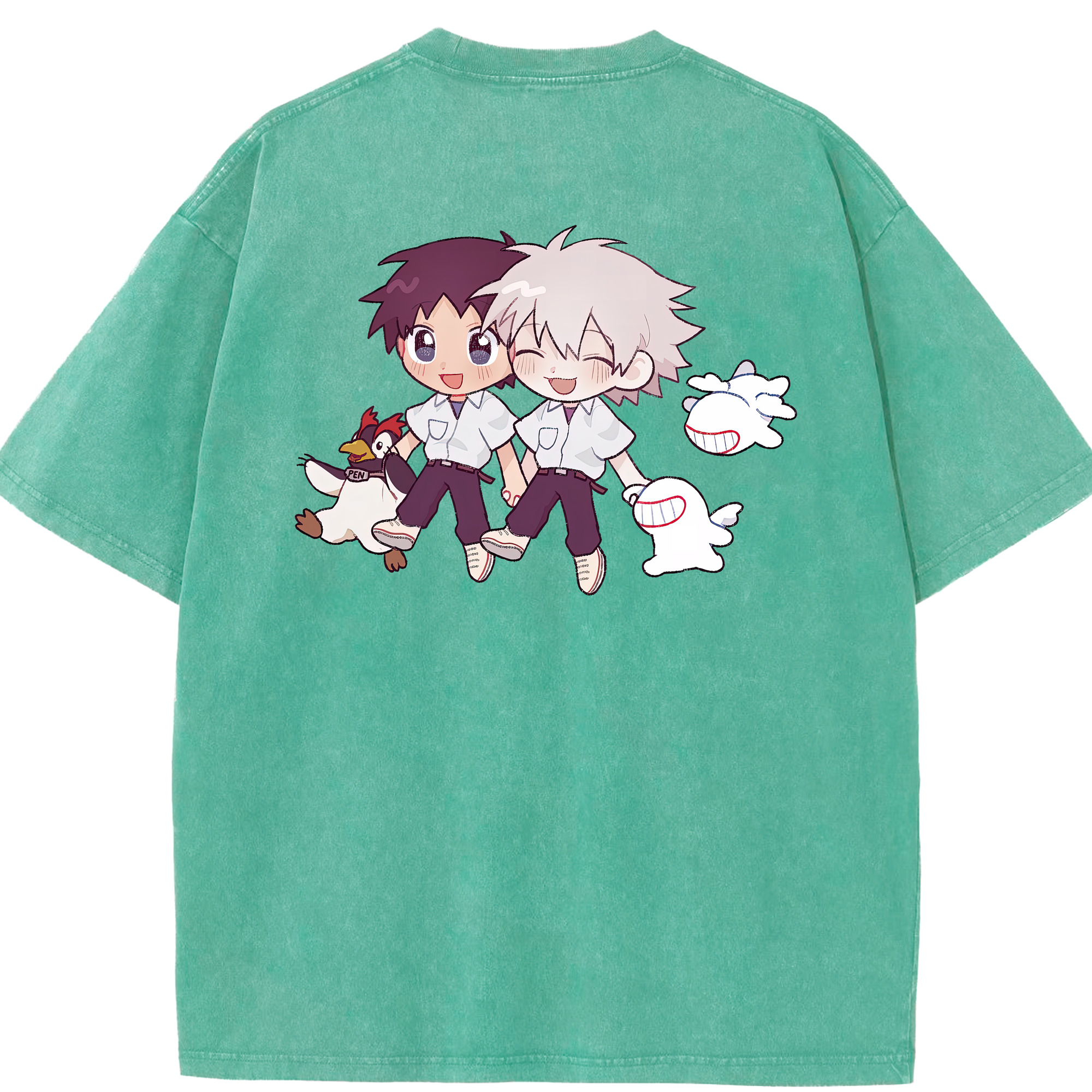 （画像用） EVA 新世紀エヴァンゲリオン 綿100% ヴィンテージ風 半袖Tシャツ（背面プリント）